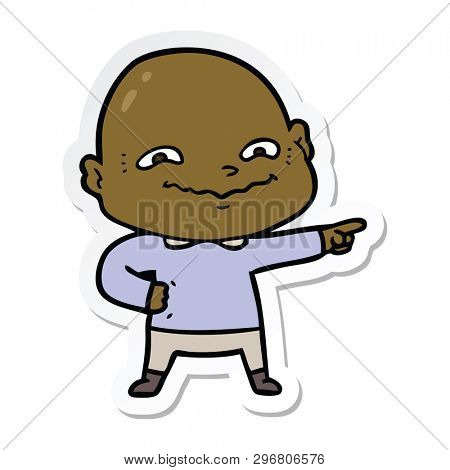 sticker of a cartoon creepy guy