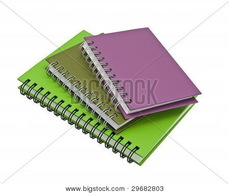 Stack Of Ring Binder Book Or Notebook