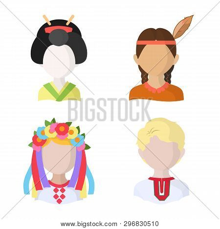 Vector Design Of Nation And Race  Sign. Set Of Nation And User Stock Vector Illustration.