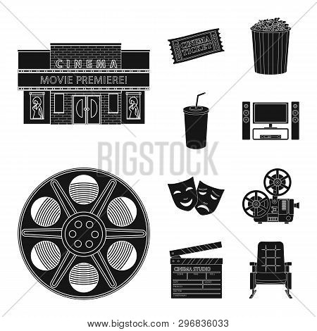 Vector Design Of Session And Viewing Symbol. Set Of Session And Theater Vector Icon For Stock.