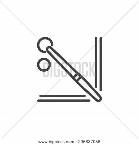 Pool Billiards Table Top View Line Icon. Linear Style Sign For Mobile Concept And Web Design. Snooke