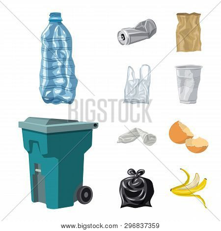 Vector Illustration Of Environment  And Waste Symbol. Set Of Environment  And Ecology Vector Icon Fo