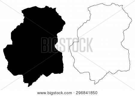 Huambo Province (provinces Of Angola, Republic Of Angola) Map Vector Illustration, Scribble Sketch H