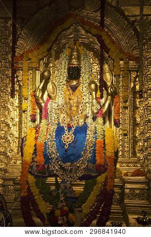 Sculpture Of Goddess Lakshmi Narayani At Replica Of Sripuram Lakshmi Narayani Golden Temple, Vellore