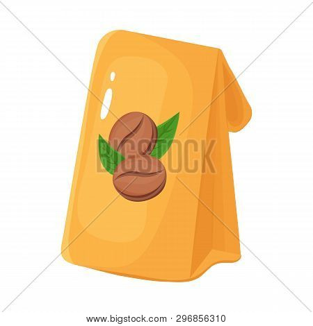 Vector Design Of Coffee And Package Logo. Set Of Coffee And Pack Stock Vector Illustration.