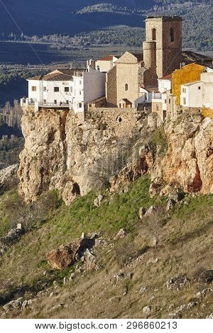 Traditional White Village And Cliffs In Andalucia. Hornos. Spain