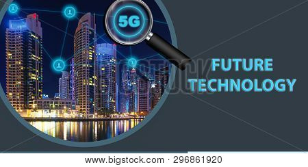 5g Networks Of Next Generation Of Mobile Phone Connectivity - Wireless And Internet Networking With 