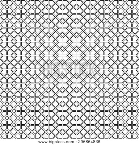 Seamless Geometric Ornament .black Color Lines.contured Lines