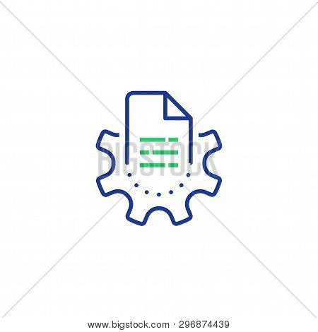 Manual Document, Big Data Processing Technology, Storage And Analysis, Cogwheel And Paper File, Capt
