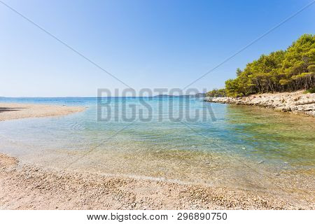 Pine Beach, Pakostane, Croatia, Europe - Calm Scenery At The Natural Beach Of Pakostane