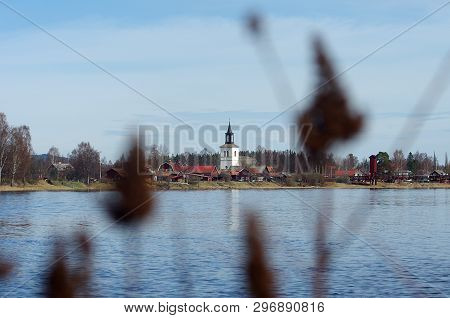 The Small Town Of Dala Floda On The River Västerdalälven In Dalarna,sweden.