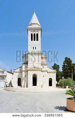 Pakostane, Croatia, Europe - Beautiful Old Steeple Architecture At Pakostane