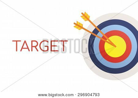 Target With An Arrow Flat Icon Concept Market Goal Vector Picture Image. Concept Target Market, Audi