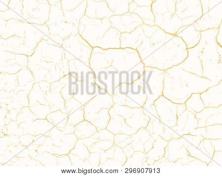Vector Gold Chic Texture. Patina Scratch Golden Distress Grunge Background. Gold Distressed Effect.