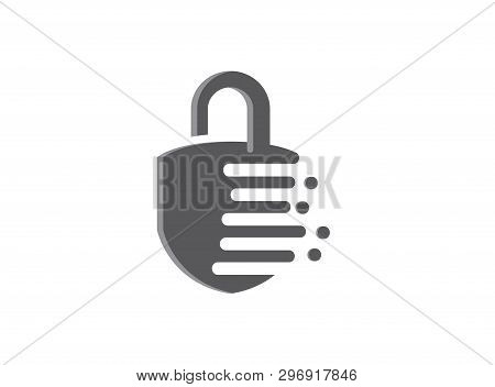 Security Lock With Slot And Guard Icon Logo Design Illustrator With Effect Icon