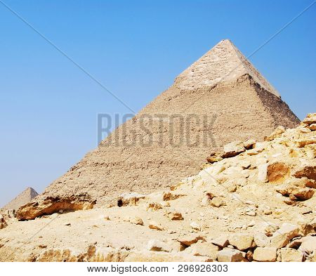 The Pyramid Of Kefren In Cairo, Giza, Egypt
