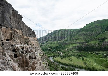 Famous Touristic Place Vardzia Cave Monastery - Excavated From Erusheti Mountain On The Left Bank Of