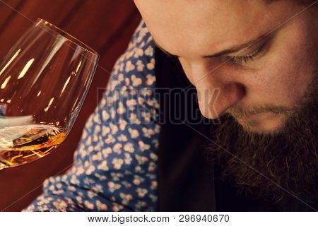 Sommelier, Cavist. Training In School Sommelier. Wine School. Wine Tasting. Tinted