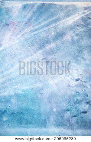 Splashes Of Watercolor Texture. Original Abstract, Paper, Stone, Ice, Space, Galaxy, Cosmic Light Bl
