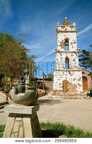 Historic Bell Tower Of Saint Lucas Church Or Iglesia De San Lucas, Toconao Town, Northern Chile