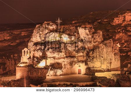 Rupestrian Church Of St. Maria De Idris In Matera, Italy