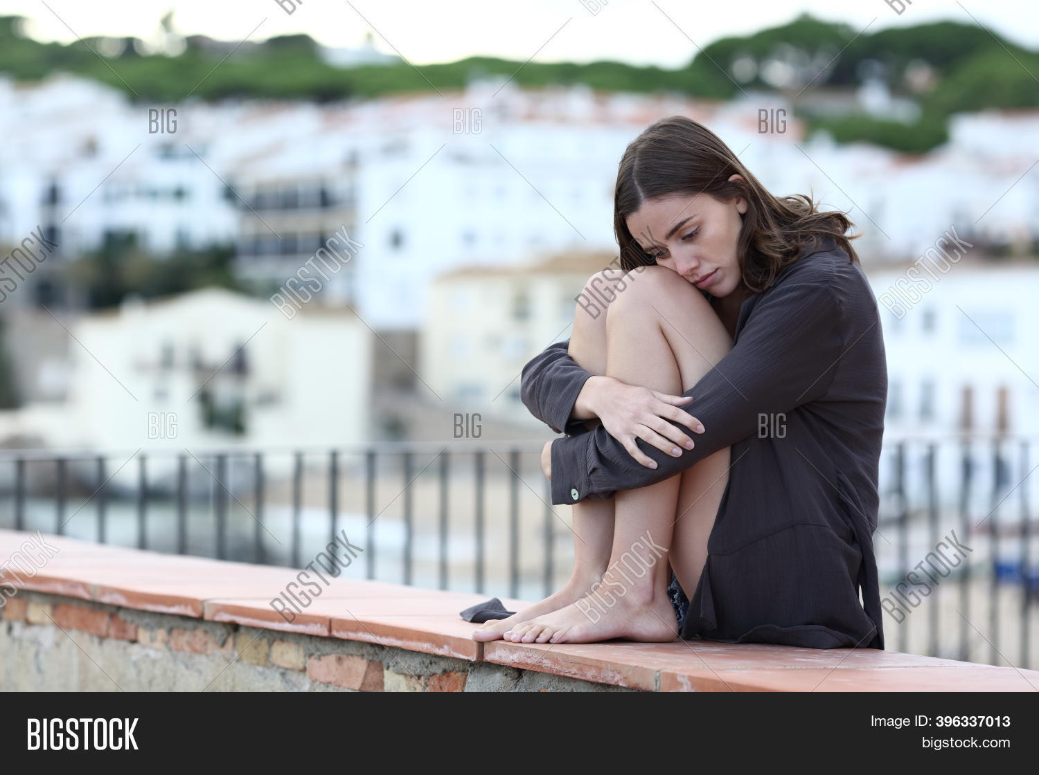 Sad Body's Color Full Body Portrait Sad Image & Photo (Free Trial) | Bigstock