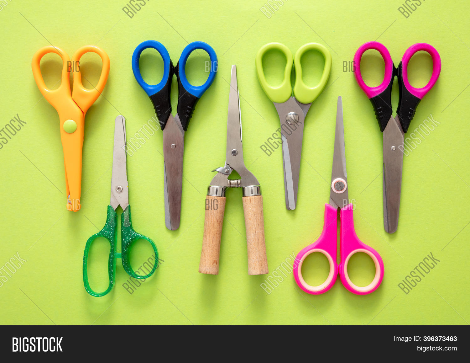 Scissors Set On Green Image & Photo (Free Trial) Bigstock