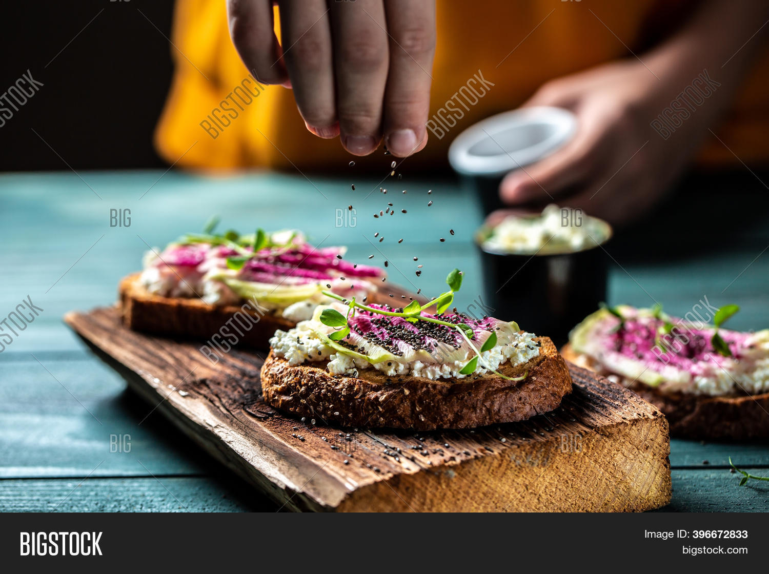 Hand Sprinkling Toast Image & Photo (Free Trial) Bigstock