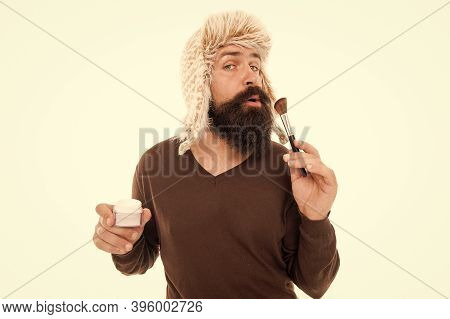 Natural Brush. Stylist Career. Freak Visagiste. Applying Makeup Face Tone. Powder Cosmetics. Man Bea
