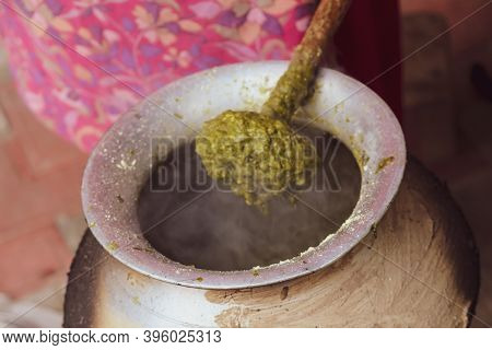 Punjabi Winter Season Sarson Ka Saag Making View