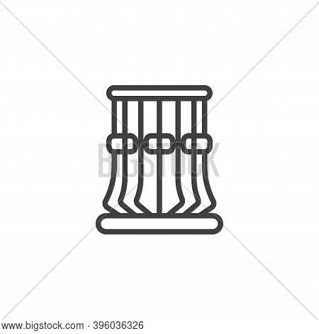 Indian Musical Drum Line Icon. Linear Style Sign For Mobile Concept And Web Design. Indian Drum Outl