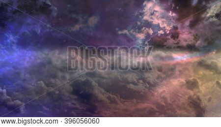 Awesome Ethereal Celestial Cloudscape Background  - Beautiful Blue Pink Purple Green Lilac Heavenly 