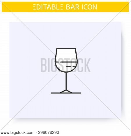 Wine Glass Line Icon. Alcohol Stemware. Party Drink. Restaurant, Bar Menu. Cocktail Glass. Cocktail 