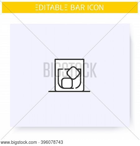 Whiskey Glass Line Icon. Alcohol Stemware. Party Drink. Restaurant, Bar Menu. Scotch, Rum, Long Drin