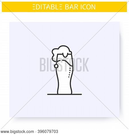 Beer Glass Line Icon. Alcohol Stemware. Party Drink. Beer Fest. Restaurant, Pub, Brewery, Bar Menu. 
