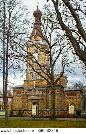 View Of The Estonian Apostolic Orthodox Parnu Transformation Of Our Lord Church. Was Built From Yell