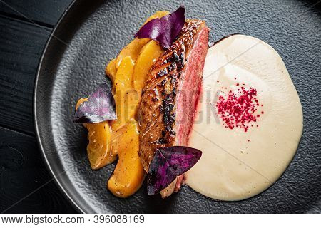 grlled duck with celery puree