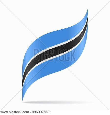 Botswanan Flag Wavy Abstract Background. Vector Illustration.