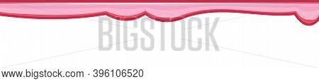 Beads Of Pink Liquid. Custard. Red Ice Cream. Thick Flowing Paint. Slime. The Drops Are Slipping. Th