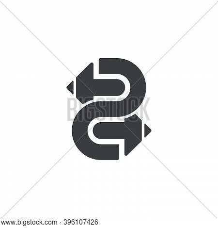 Number Two Pencils Education Symbol Logo Vector Geometric Design