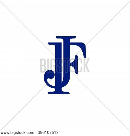 Abstract Letter Jf Slice Design Simple Flat Logo Vector