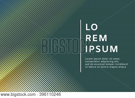 Abstract Minimal Geometric Tidewater Green And Gold Background. Vector Illustration