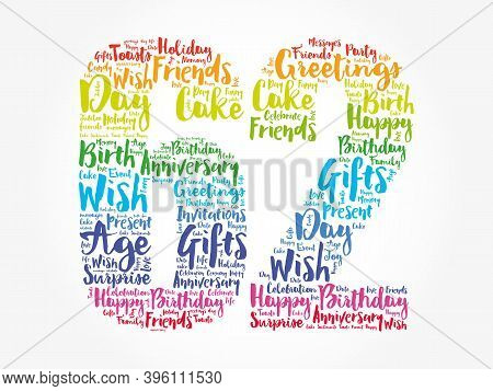 Happy 62nd Birthday Word Cloud, Holiday Concept Background