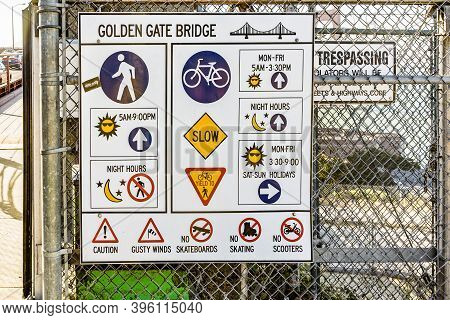 San Francisco, Usa - July 23, 2008:  Signate With Tips And Help Phone Numbers To Protect People Jump