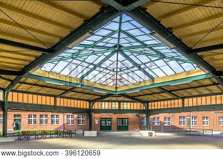 Seebad Heringsdorf, Germany - April 17, 2014: Famous Old Train Station In Seebad Heringsdorf, German