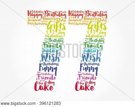 Happy 77th Birthday Word Cloud, Holiday Concept Background