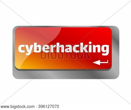 Cyberhacking . Close Up Of Keyboard, Enter Computer Key.