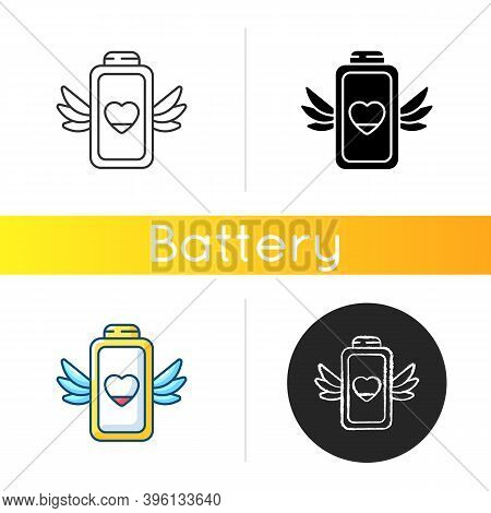 Low Battery Level Problem Icon. Modern Devices Working Time Issues. Fixing Charging Process. Small P