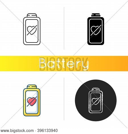 Fully Discharged Battery Icon. Low Percantage On Your Device. Disabled System. Need Conecting To Cha