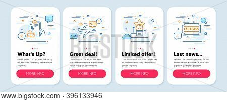 Set Of Business Icons, Such As Prescription Drugs, Vip Podium, Vip Flight Symbols. Mobile App Mockup